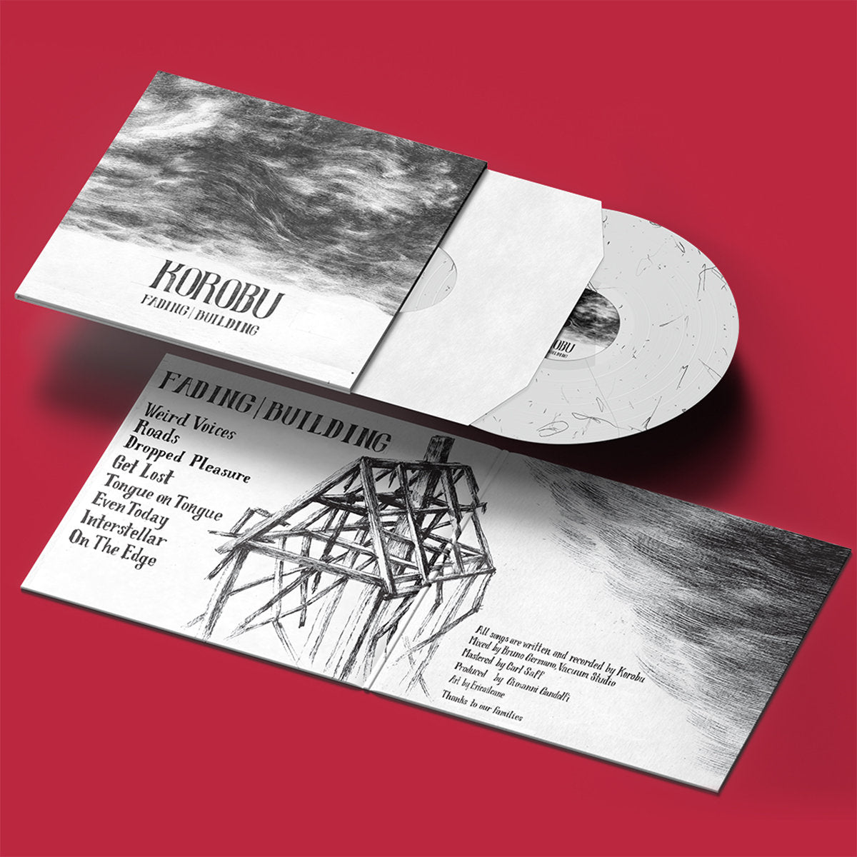 Korobu - Fading Building - Limited Edition White/Black Marbled Gatefold Vinyl