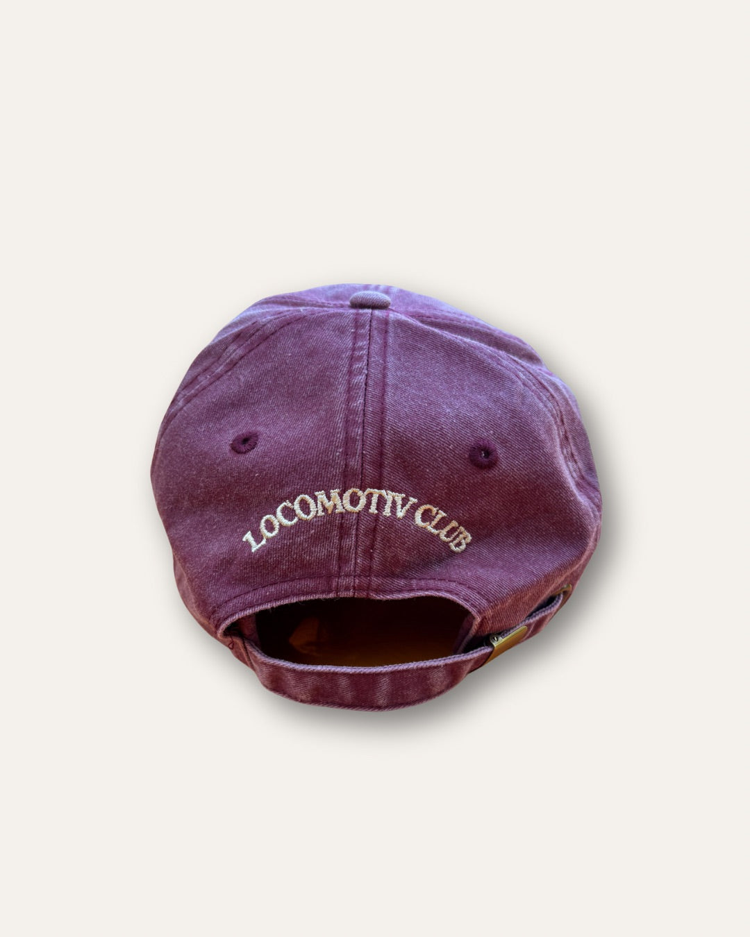 Cappellino “live!” – Sand / Ricamo Burgundy